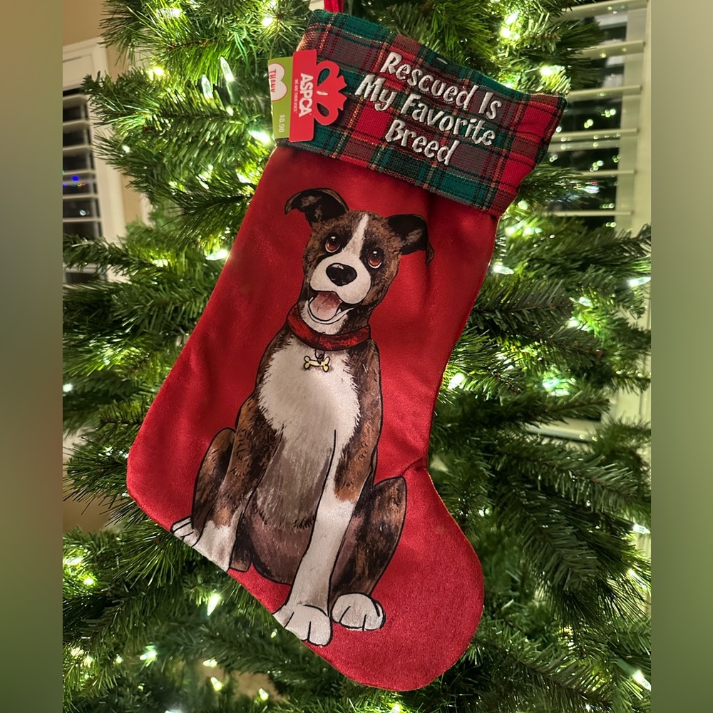ASPCA Christmas Rescue Dog Holiday Stocking NWT